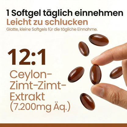 Ceylon-Zimt, 7200 mg Äquivalent, mit MCT-Öl